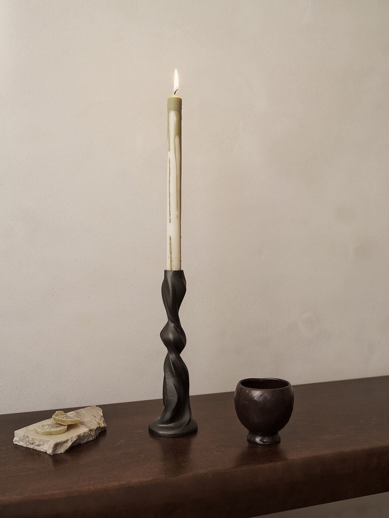 Bougeoir Gale – moyen – aluminium noirci — vue 3