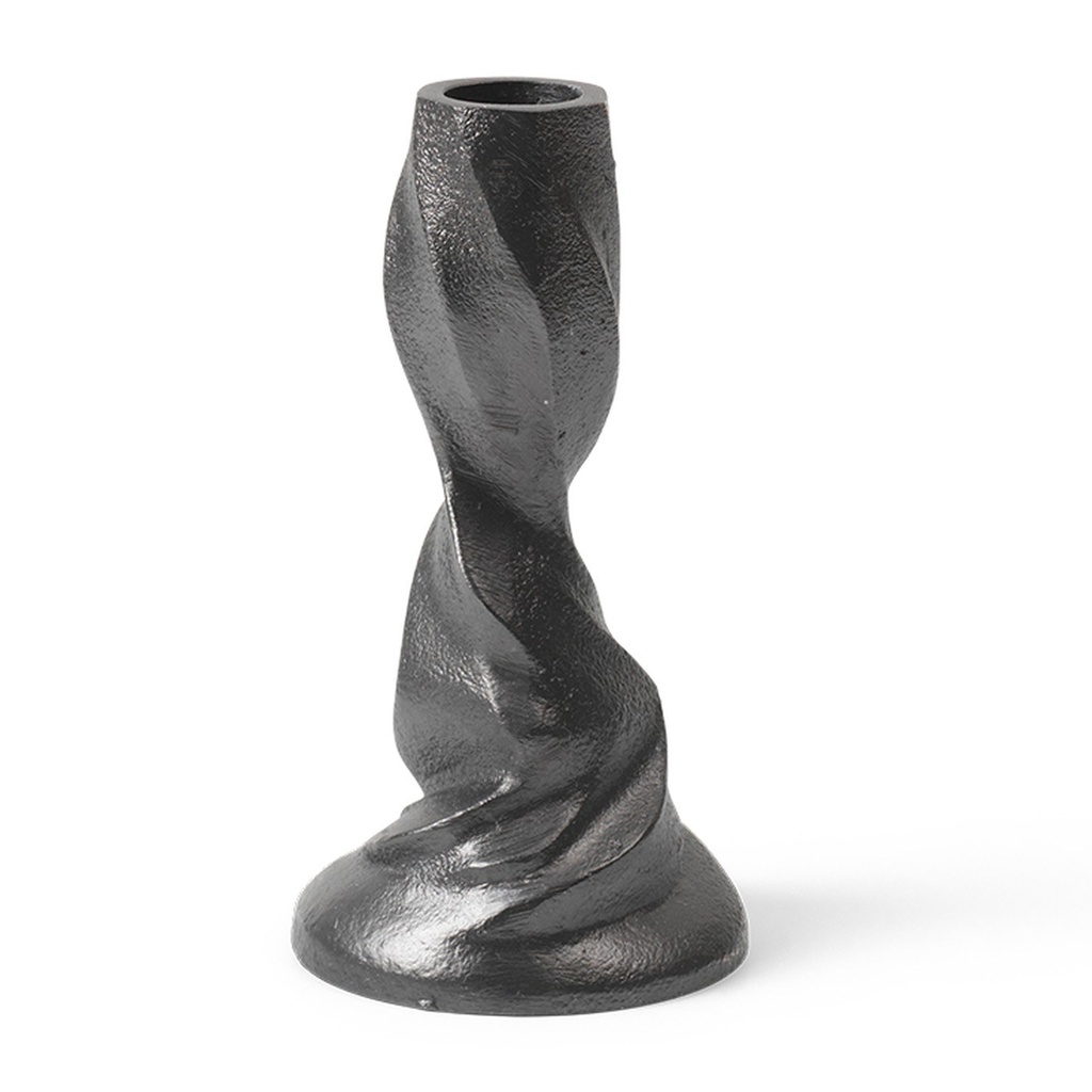 Bougeoir Gale – petit – aluminium noirci — vue 2