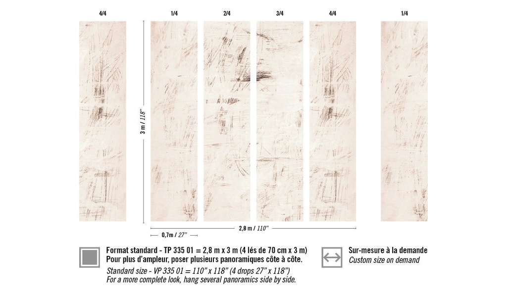 Panoramique Tableau rose – Voiles de papier — Tableau rose — vue 2