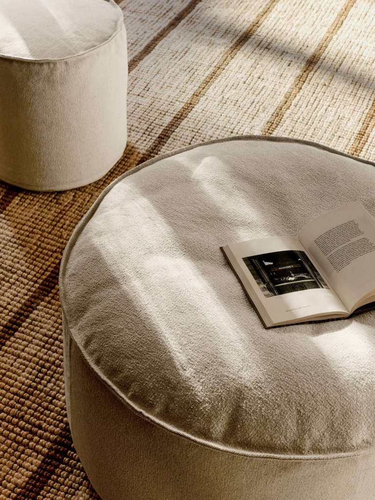 Pouf en coton Aun – blanc cassé – Ø80 cm — vue 2