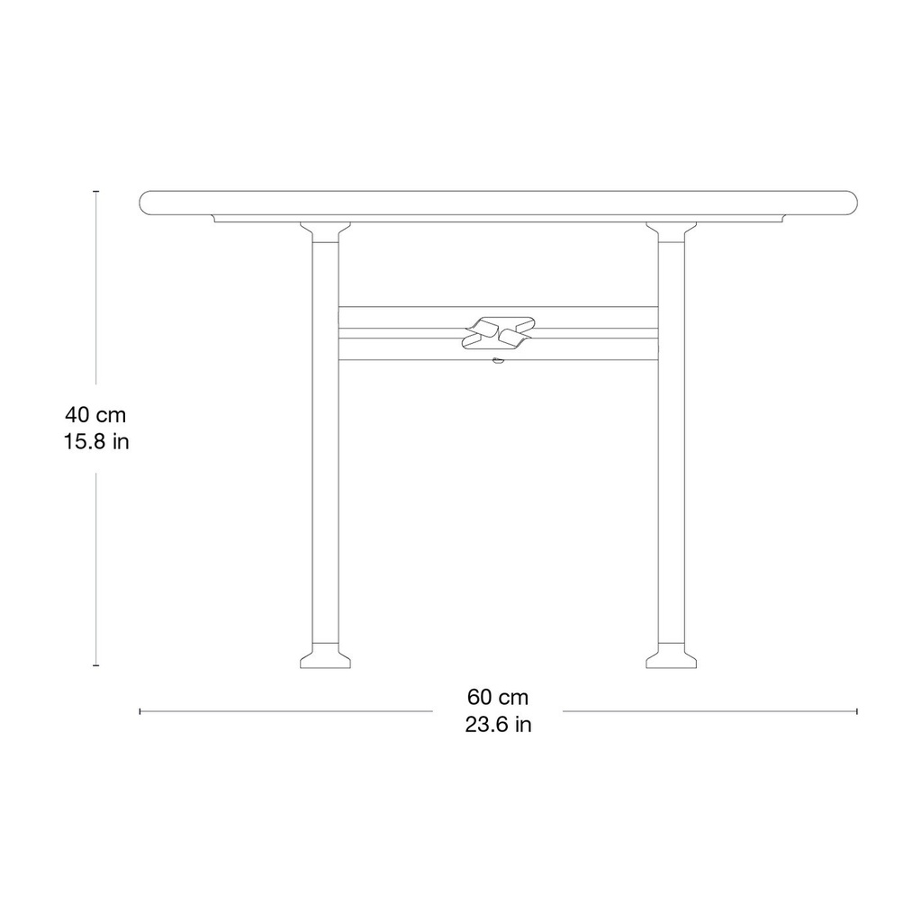 Table basse Carmel — dessin de face