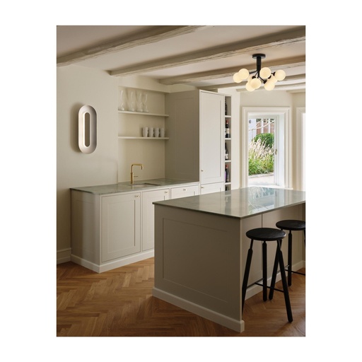 Plafonnier Apiales 9 — noir satiné / verre opale — vue 2