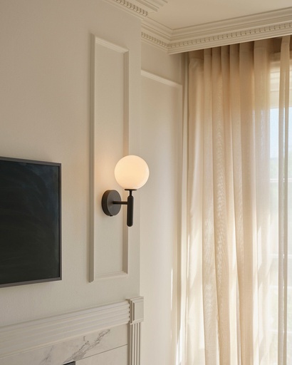 Applique Miira — gris roche / verre opale — vue 2