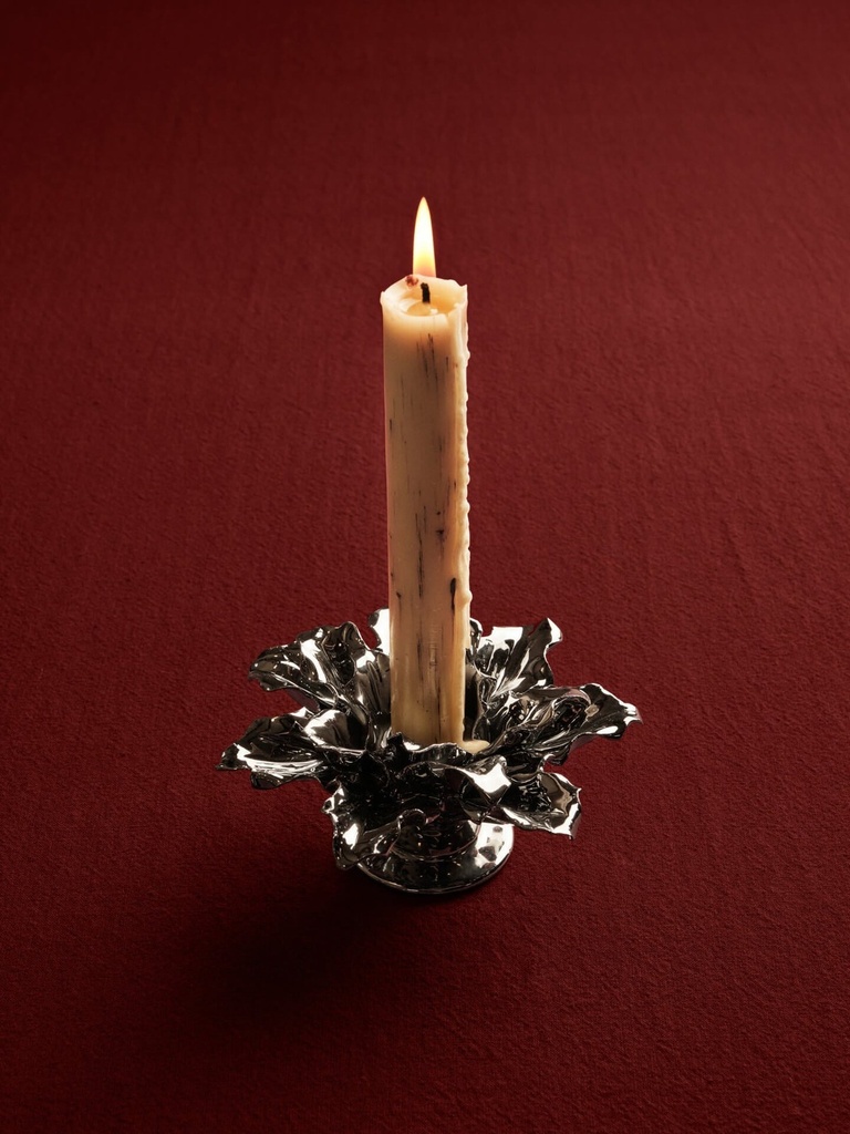 Bougeoir Holly Leaf – argenté — vue 4