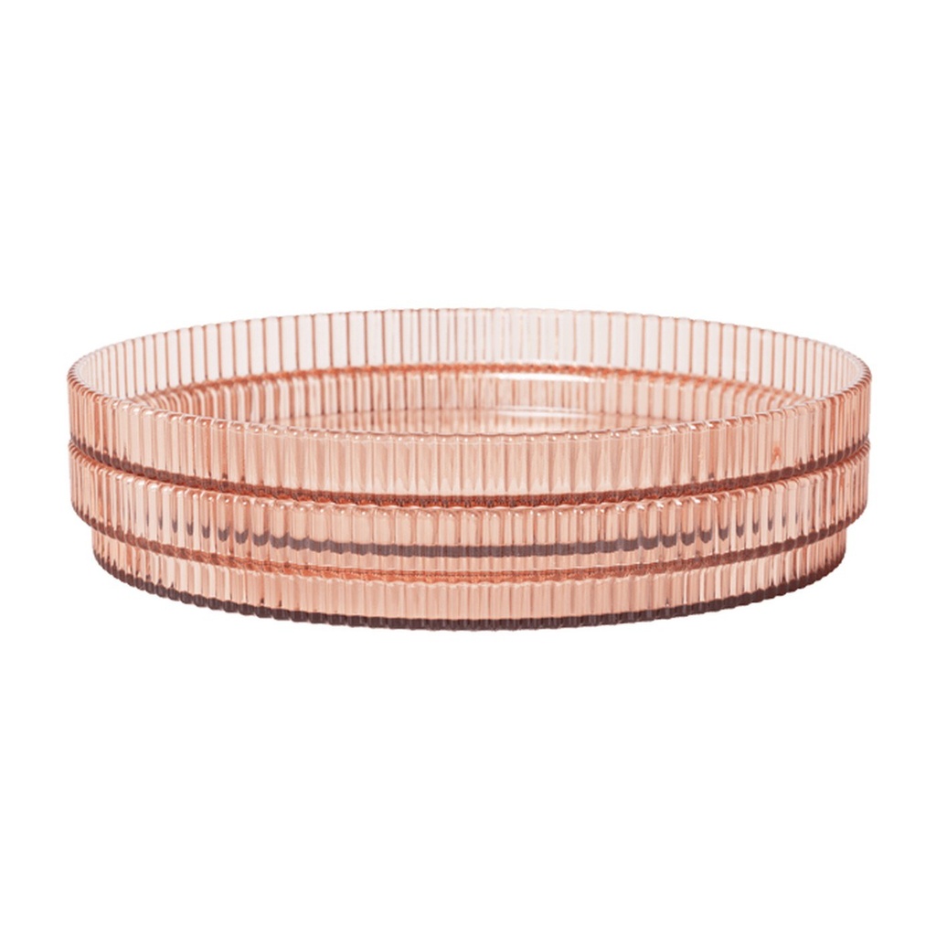 Assiettes enfant Ripple – rose poudré – lot de 2 — vue 2