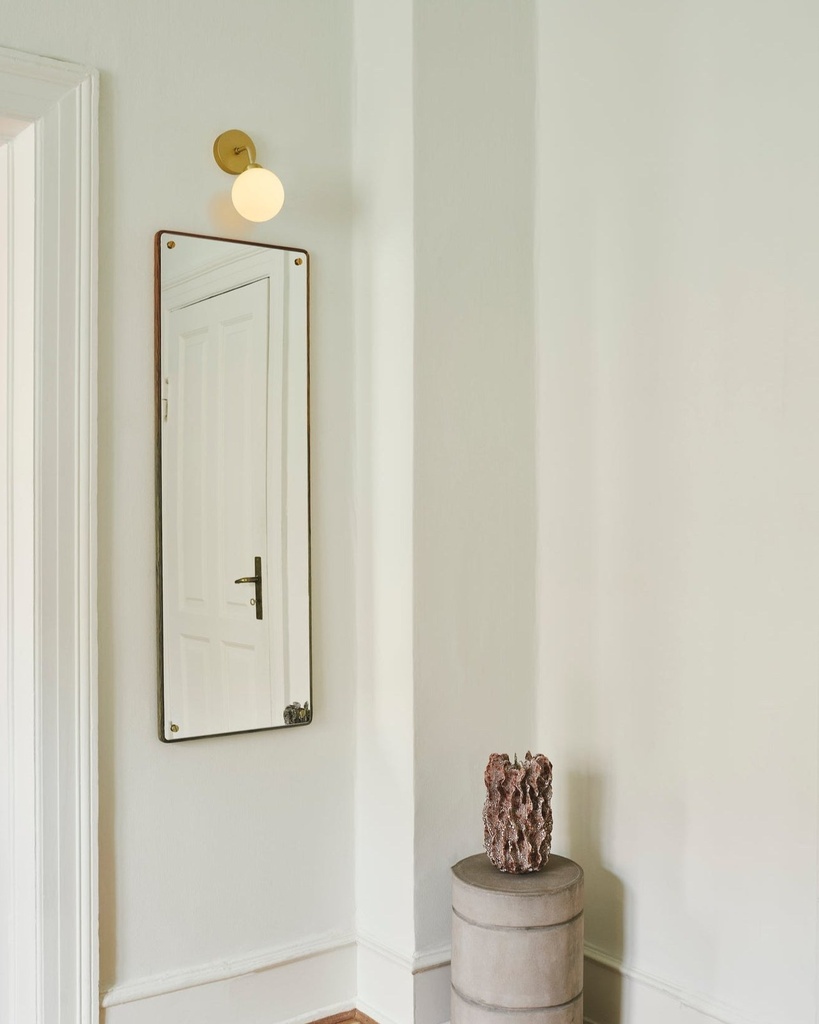 Applique Apiales — avec câble et prise · laiton brossé / verre opale — vue 2