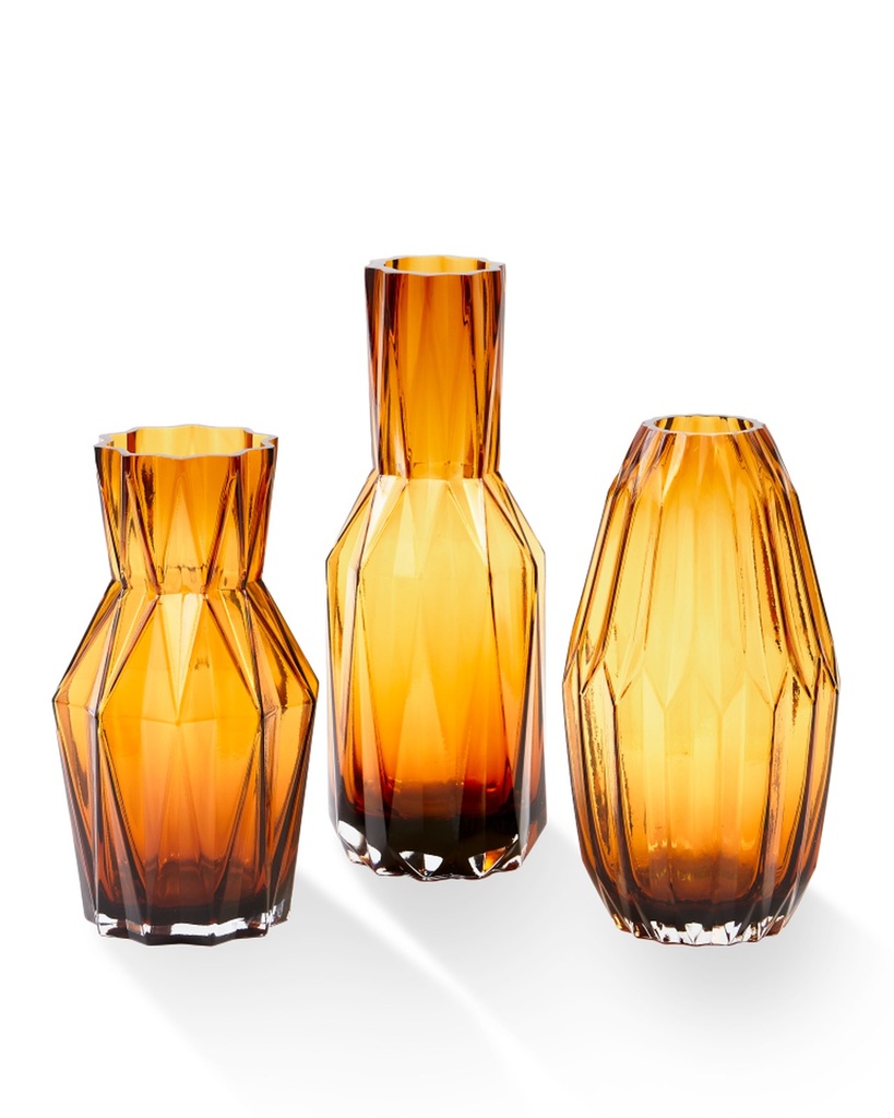 Vase Folds L – ocre – Ø 14 × H 40 cm — vue 3