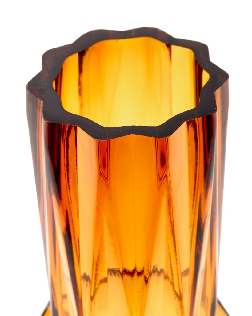 Vase Folds L – ocre – Ø 14 × H 40 cm — vue 5