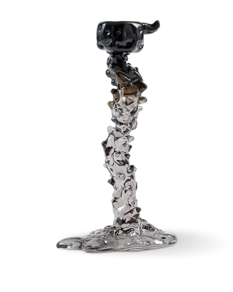 Bougeoir Drip en verre L – noir – L 14 × l 8 × H 25 cm — vue 2