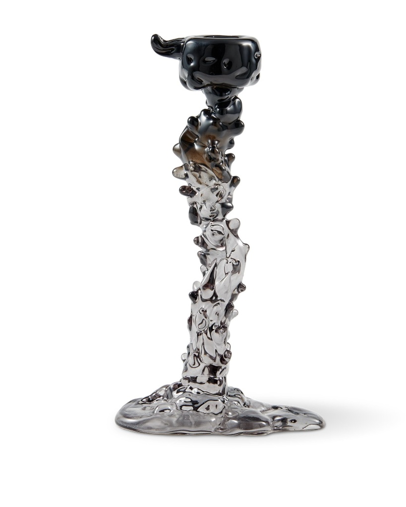 Bougeoir Drip en verre L – noir – L 14 × l 8 × H 25 cm — vue 3
