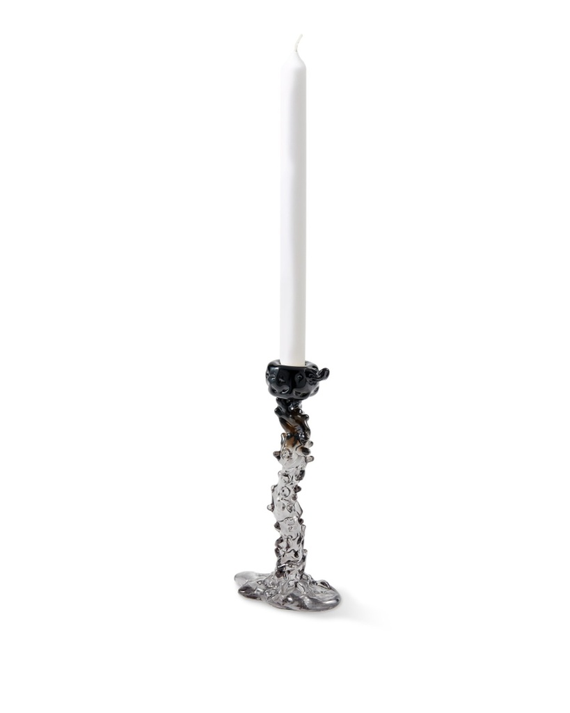 Bougeoir Drip en verre L – noir – L 14 × l 8 × H 25 cm — vue 5