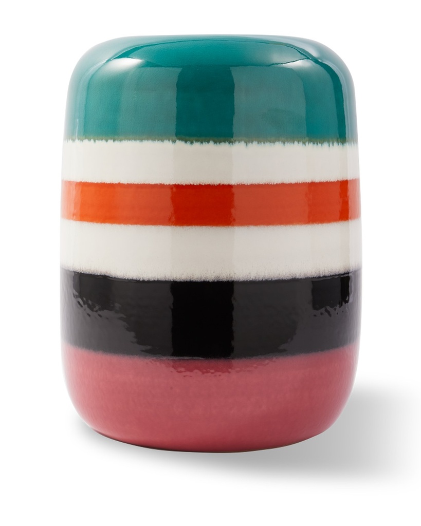 Table d'appoint Striped Pill – vert – Ø 34 × H 46,5 cm — vue 2