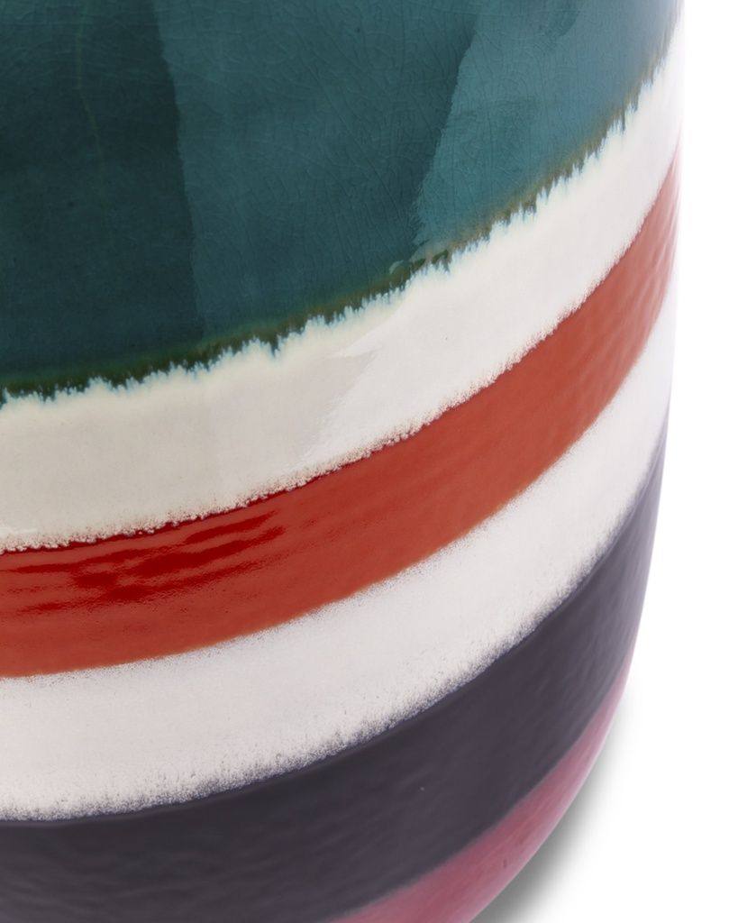 Table d'appoint Striped Pill – vert – Ø 34 × H 46,5 cm — vue 3