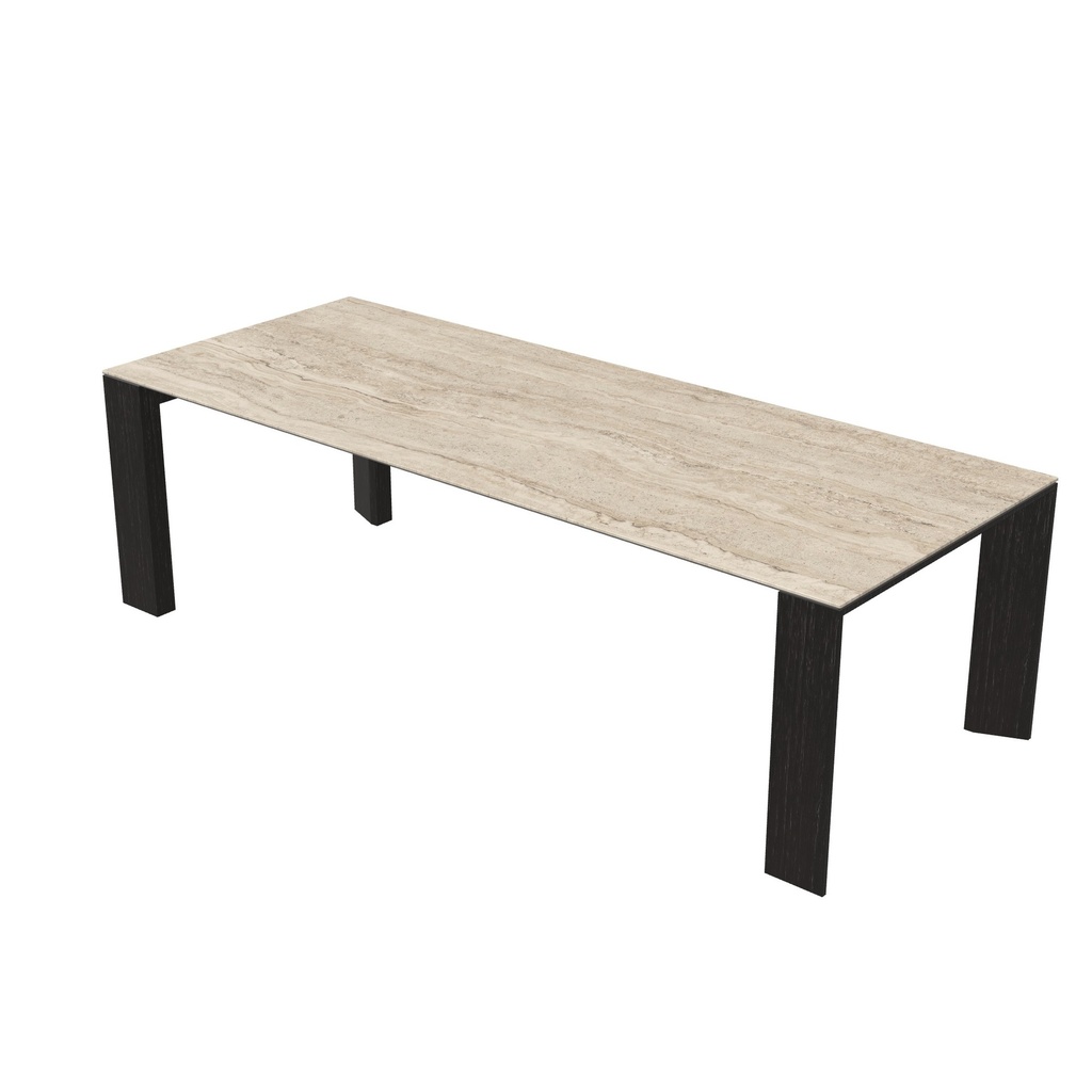 Plateau Travertino, pieds chêne teinté wengé