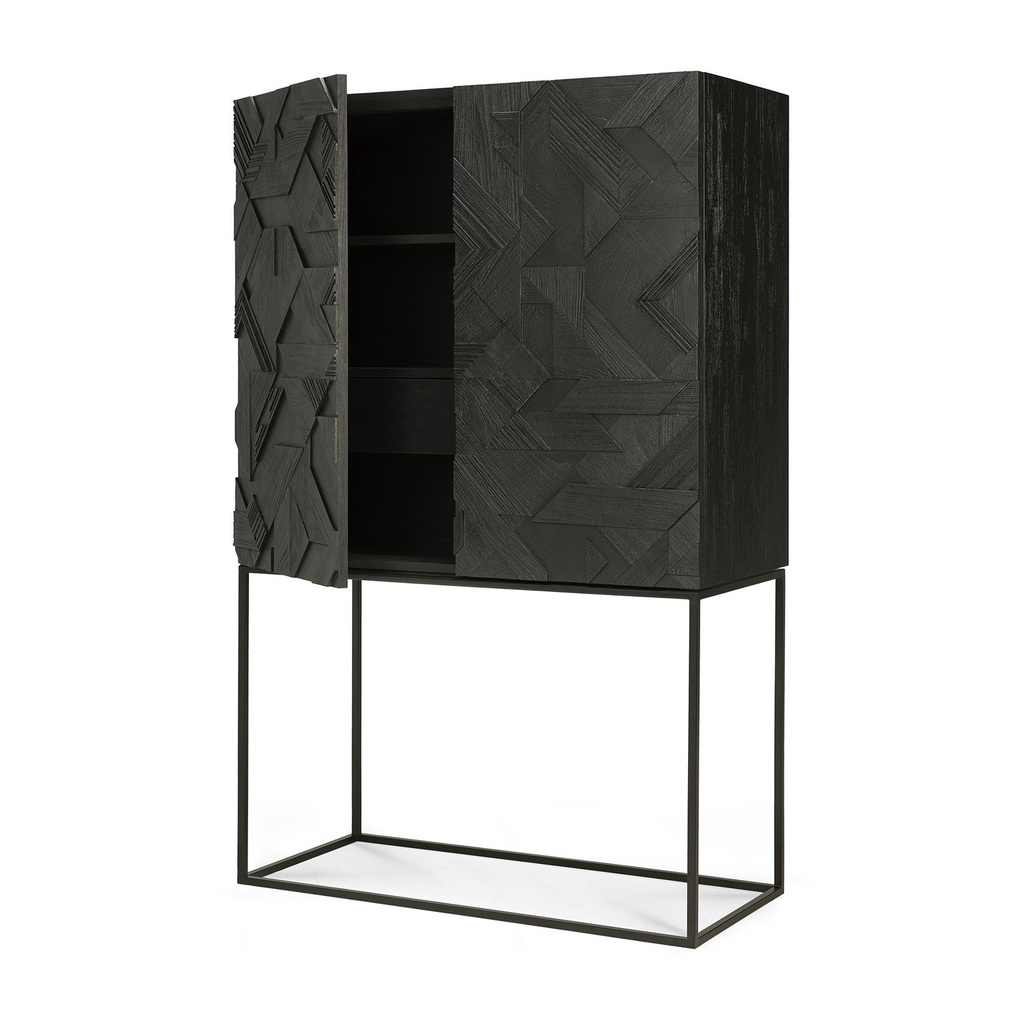 Armoire Graphic – teck noir vernis – 1 4