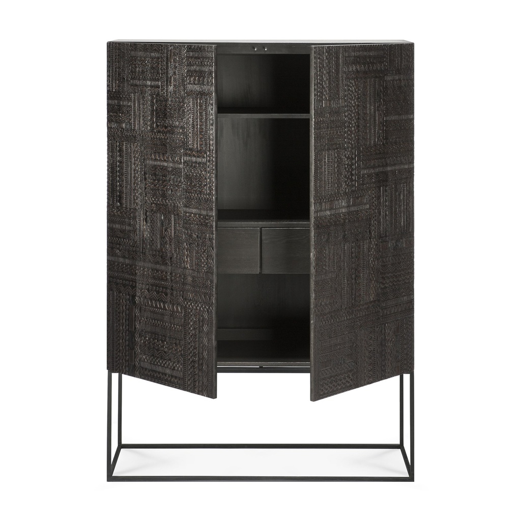 Armoire Tabwa – teck noir profond – 12 5