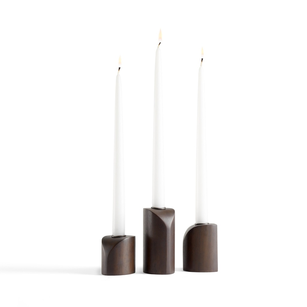 Bougeoir PI – acajou brun foncé – 6×6× 2