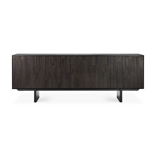 Buffet Mosaic – teck noir profond 2