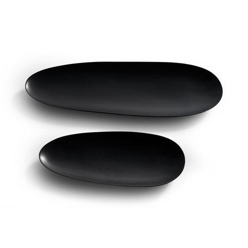 Plats Thin Oval – acajou noir – lot de 2