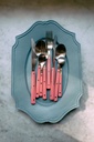 70s Cutlery : ménagère framboise (16 piè 2