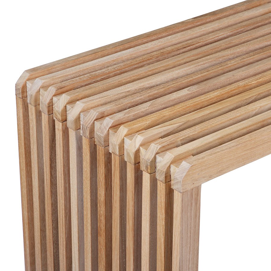 Banc à lattes l - teck naturel - 160x43x 3