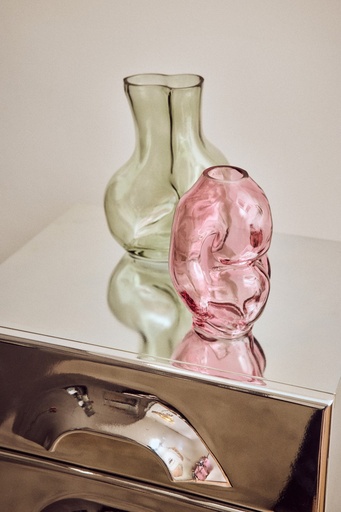 vase en verre brillant S, rose 2