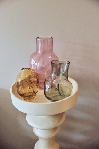 Vase en verre brillant - olive 2