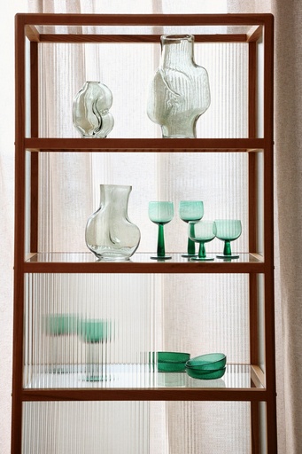 vase en verre brillant L, olive 2