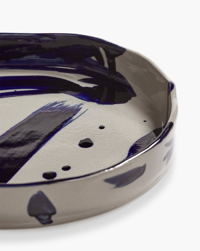Assiette à pâtes Sophia – beige/bleu – D 3