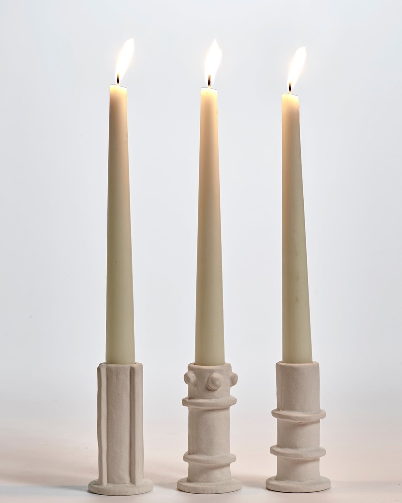 Bougeoir 03 – lot de 3 – beige Molly 2