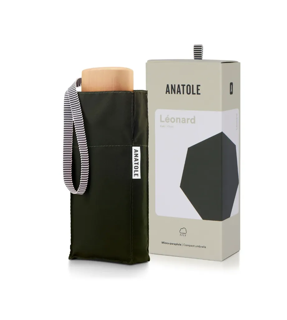 [01KAKI] Mini parapluie kaki - micro & solide - Léonard