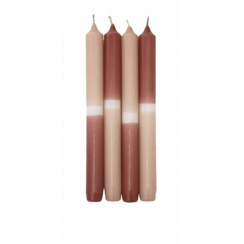 [12DECBOUDIP-BABY] Bougies dip dye babypink / médina x4 -  D25 H25