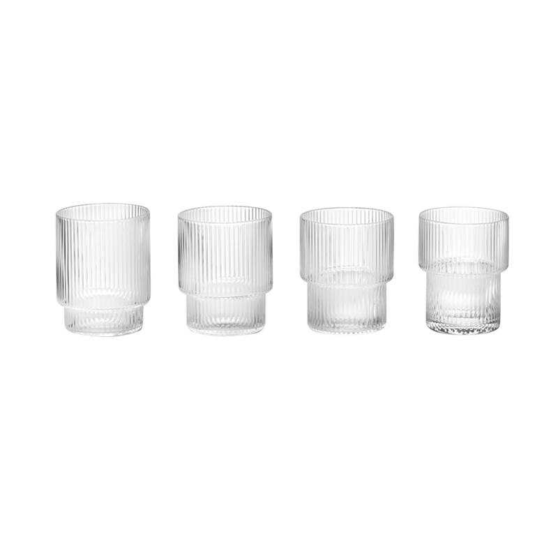 [100373211] Lot de 4 petits verres Ripple – transparent