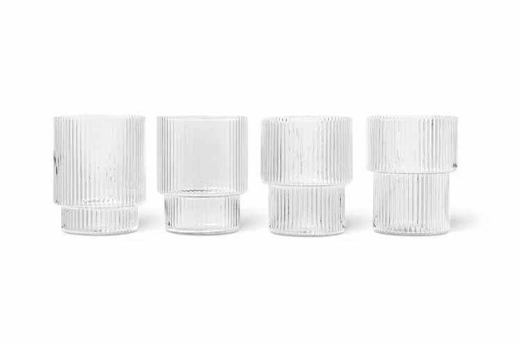 Set de 4 petits verres ripple - transparent