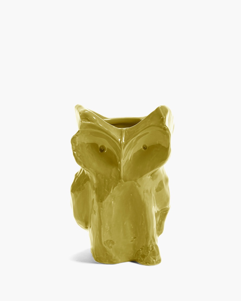 [B7325002-200] Hibou vase S - jaune 16,5x15,5 H23