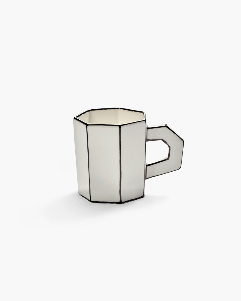 [B0125004-008] Tasse à thé Carte Blanche – blanc/noir – 12.5x8.2x9.4 cm