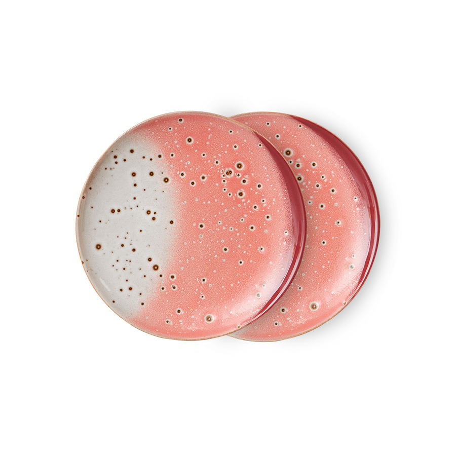 [KST0060] 70s Ceramics : assiettes à dessert, Lychee