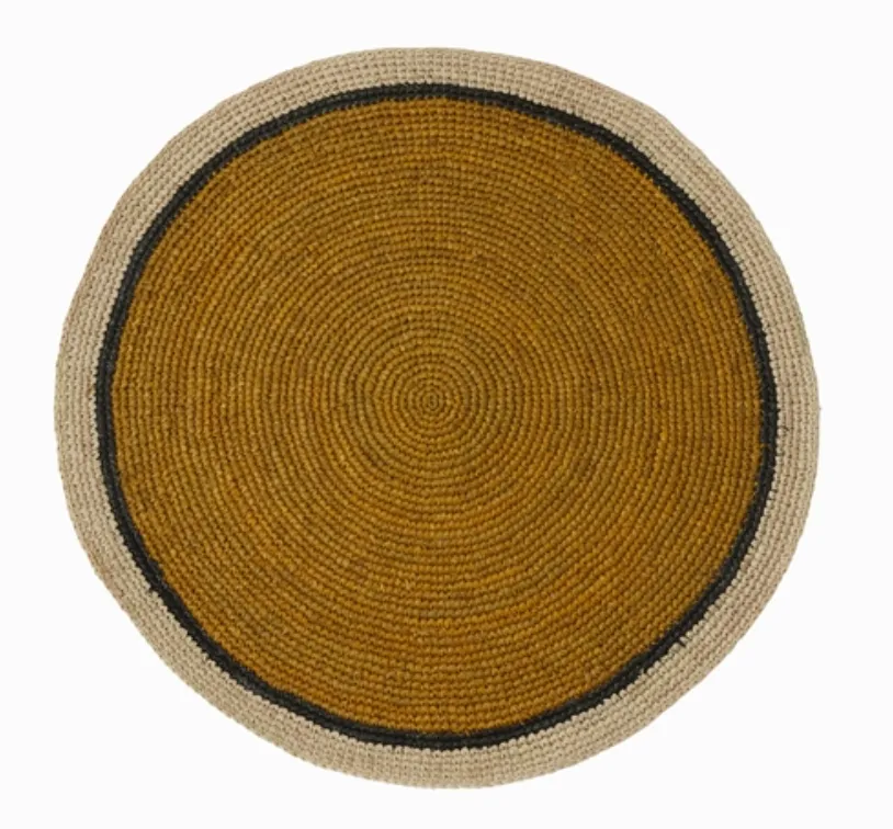 [12SETTABGLO-SAFRAN] Set de table globe - safran/ naturel - D38