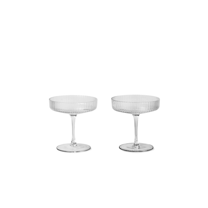 [5444] Set de 2 coupes à champagne ripple - transparent