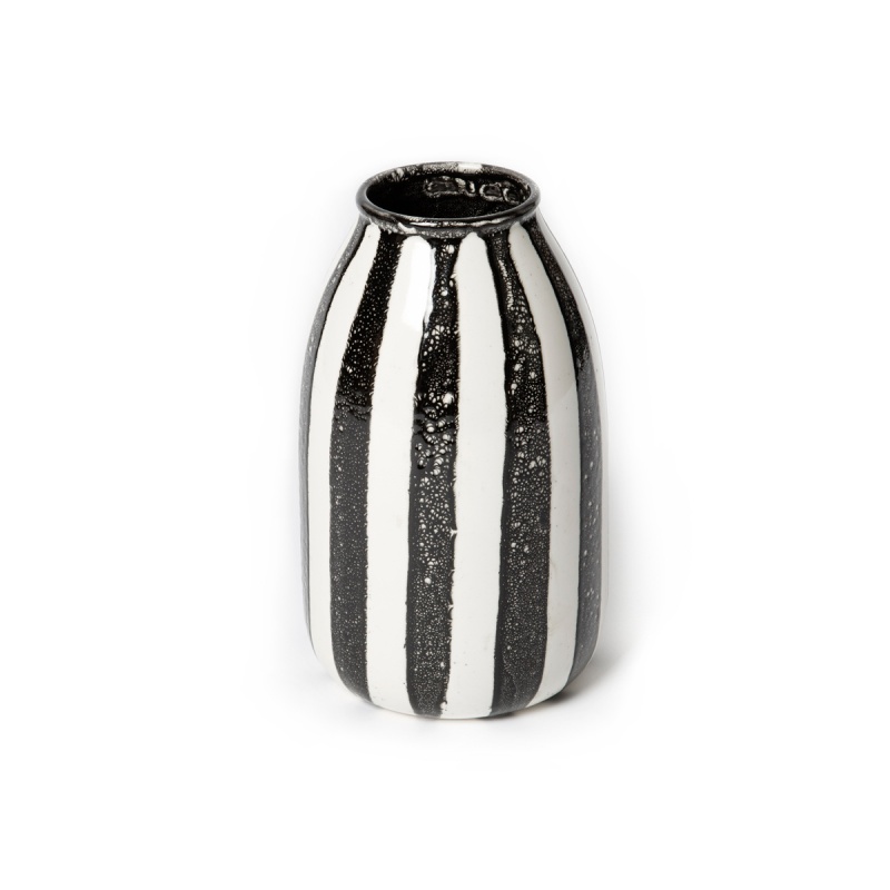 [12VASRIV-NOIR] Vase décoratif riviera - noir - d14 x h24 cm