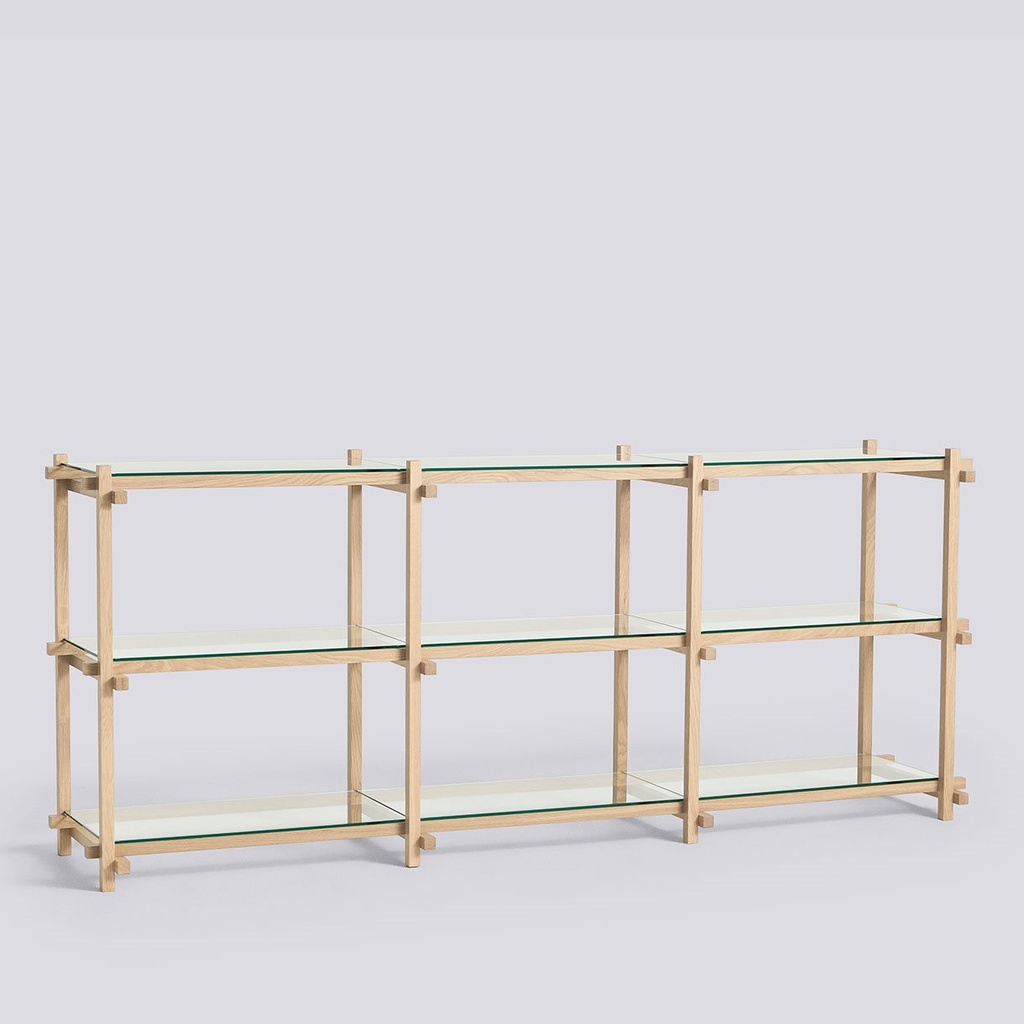 [AE448-D230-AP38] Woody shelving - chêne savonné - etagère verre