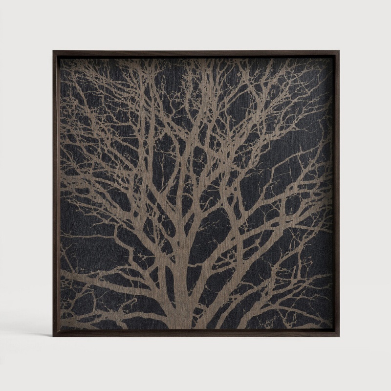 Plateau en bois tree s - noir - 38x38x4 cm