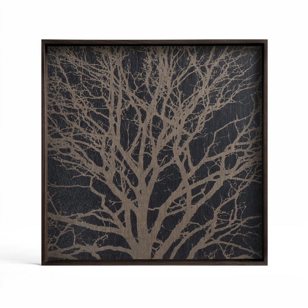 [20564] Plateau en bois tree s - noir - 38x38x4 cm