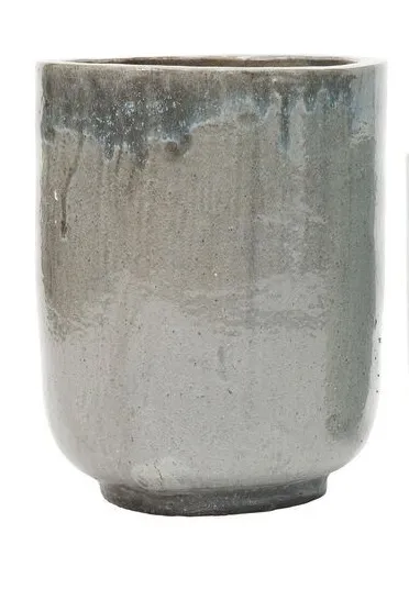 Cache-pot HDPho – gris – H45 x Ø35 cm