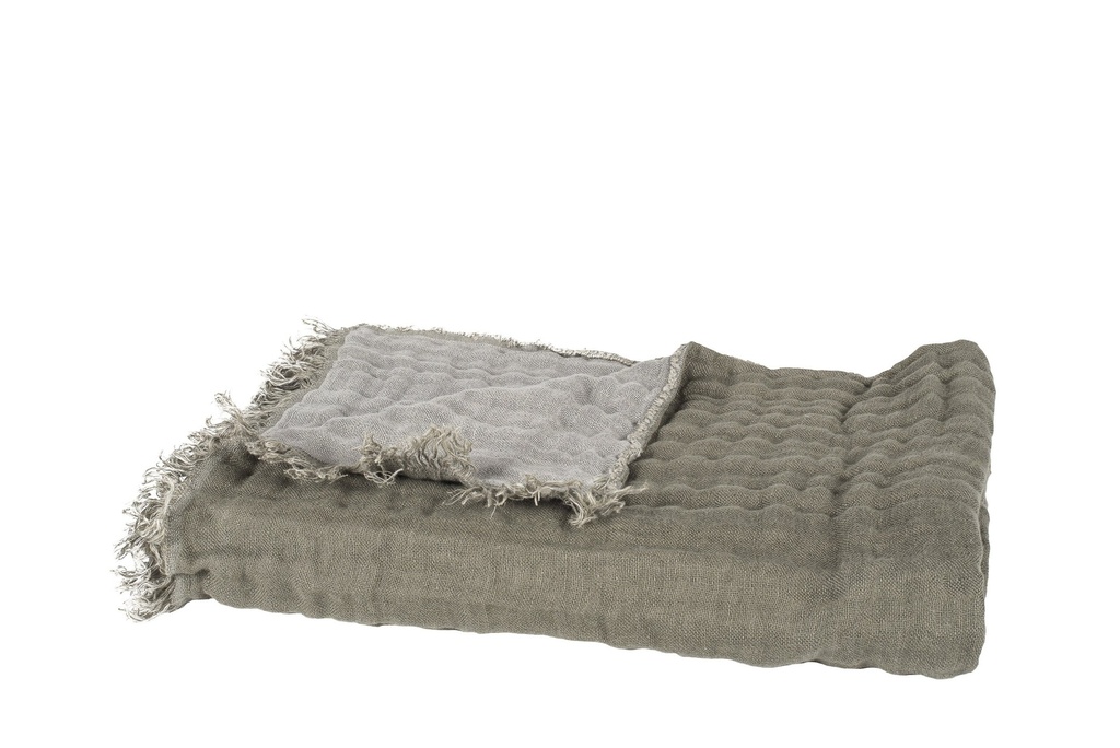 [12325_17_130] Plaid baya - kaki / béton - 135x200