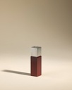 Bougeoir oscar - havane / argenté - h15 cm