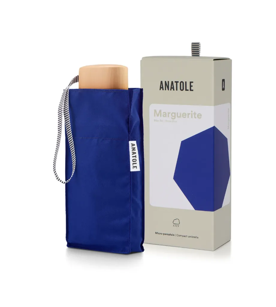 [01BLEU] Mini parapluie bleu roi - micro & solide - Marguerite