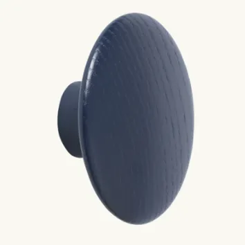 Patère DOTS wood - bleu nuit - Ø6,5