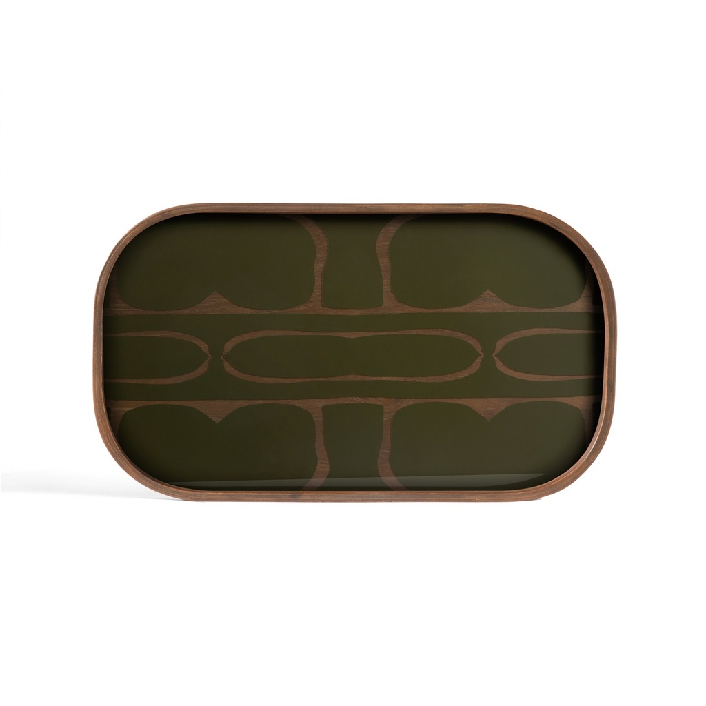[20594] Plateau en verre rectangulaire - moss - 42x24x3 cm