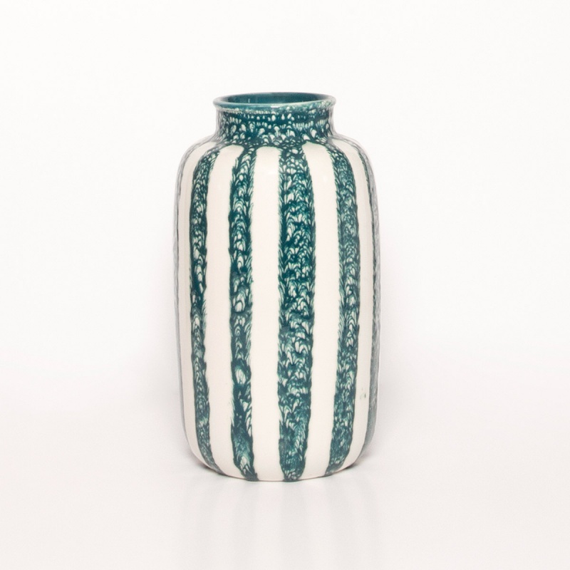 [12BIGVASRIV-BLEU] Grand vase décoratif riviera - bleu sarah - D20 H36 cm